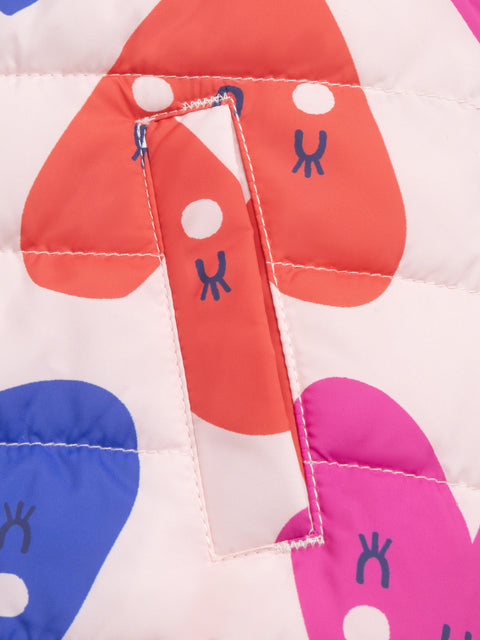 Reversible Pink Heart Print Sleeveless Jacket