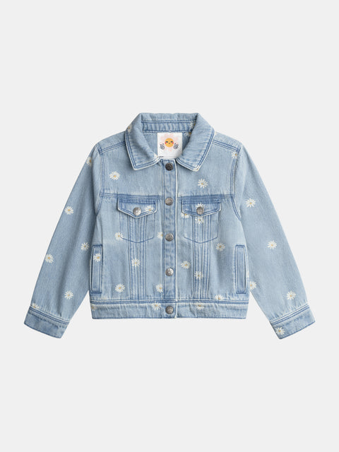 Heart Print Denim Jacket