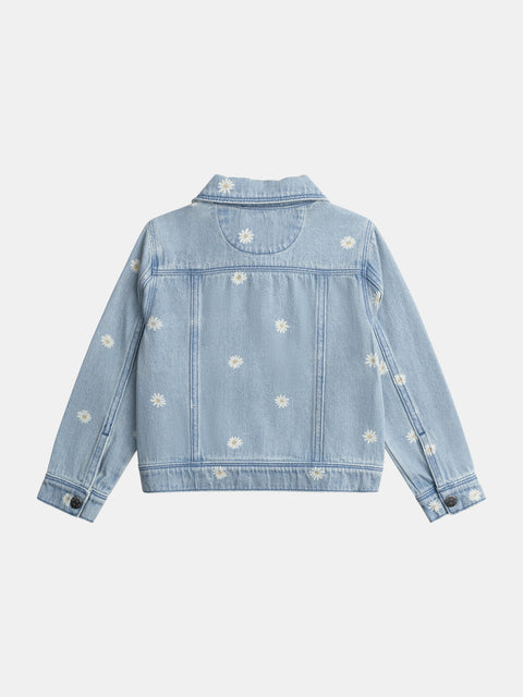 Heart Print Denim Jacket