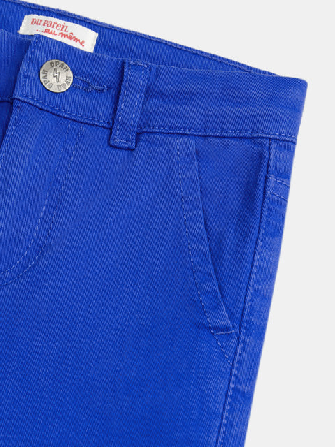 Blue Cotton Twill Trousers