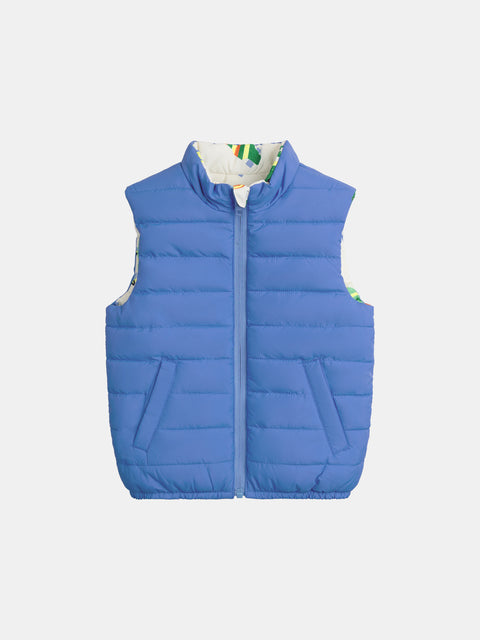 Reversible Dinosaur Print Sleeveless Jacket