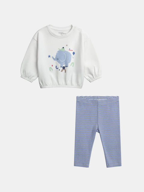 Newborn White Sweatshirt With Matching Leggings