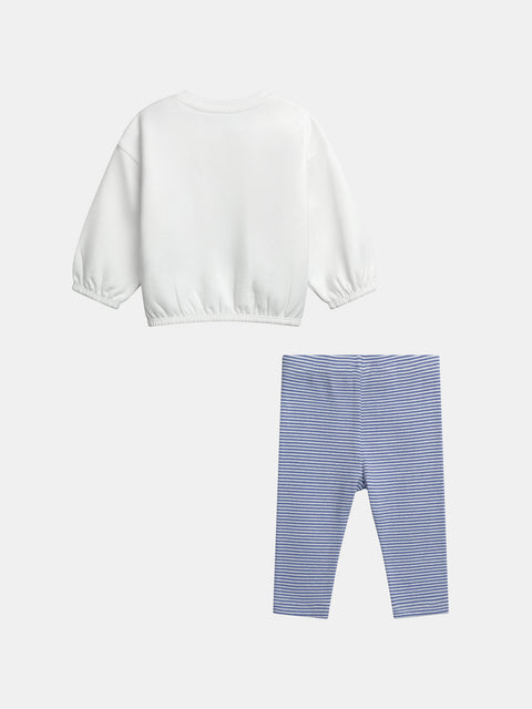 Newborn White Sweatshirt With Matching Leggings