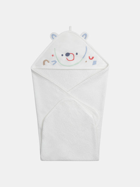 Newborn White Terry Cotton Bath Cape