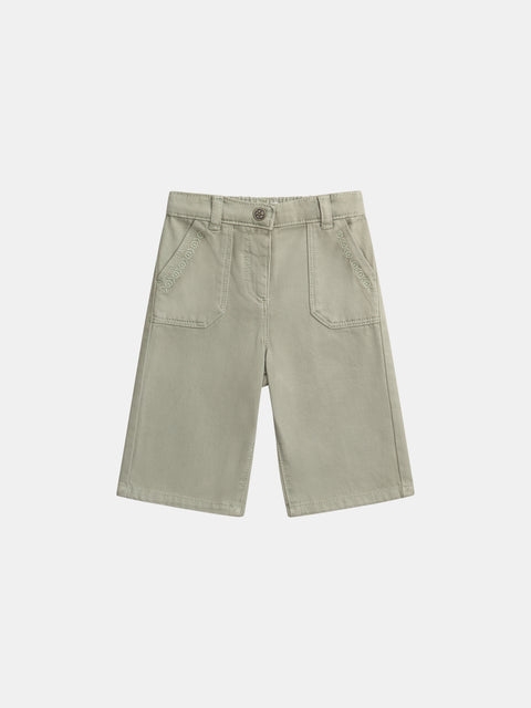 Green Embroidered Denim Jeans