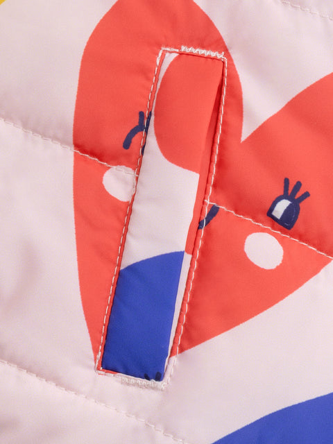 Reversible Heart Print Sleeveless Jacket