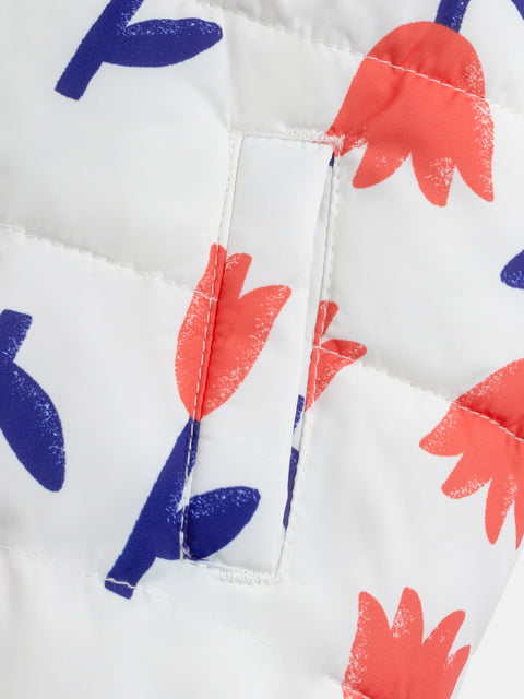 Reversible Tulip Print Sleeveless Jacket