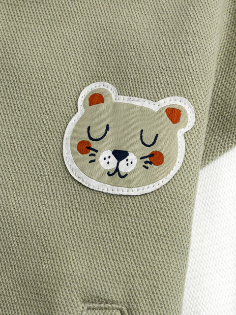 Green Cotton Rich Baseball Style Jacket