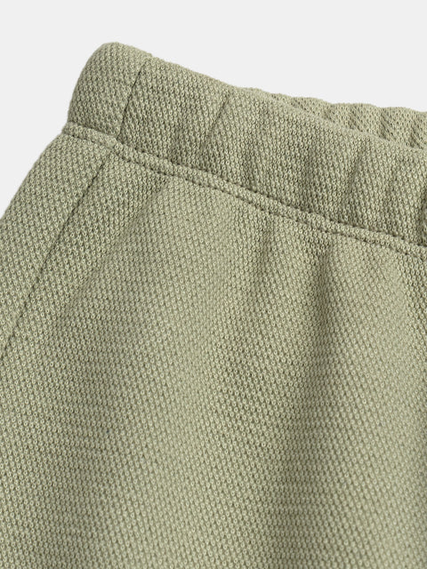 Green Cotton Rich Pique Joggers