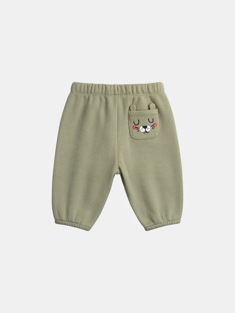 Green Cotton Rich Pique Joggers