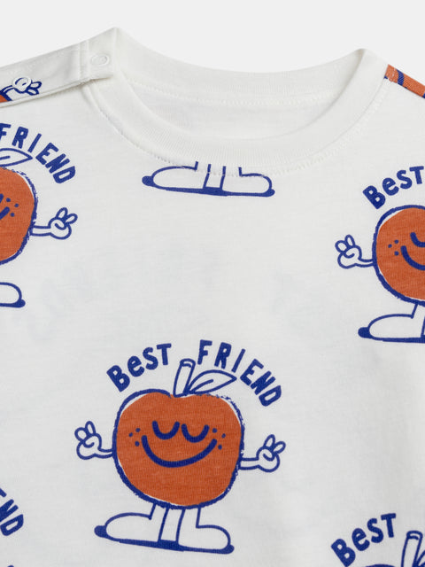 Cream Reversible Cotton T-shirt