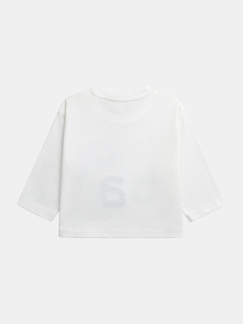 Cream "Cool Day" Print Cotton T-shirt