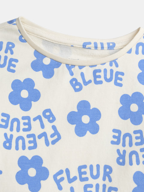 Cream Floral Print Cotton Pyjamas