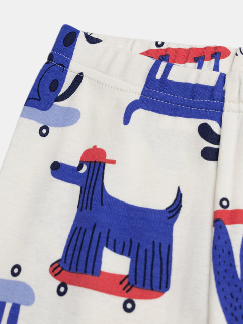 Cream Dog Print Cotton Pyjamas