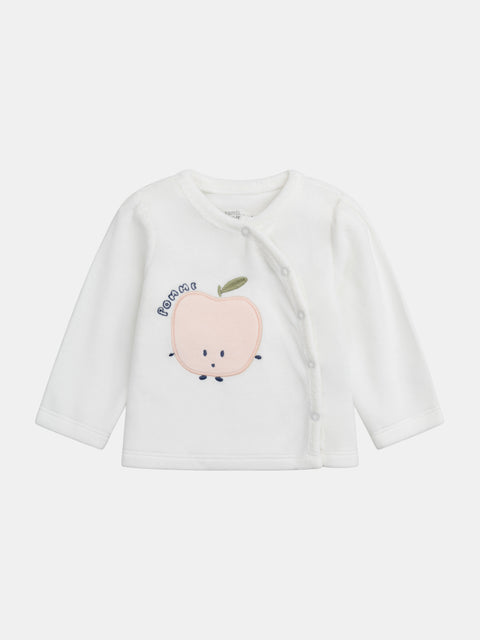 Cream Heart Print Velour Pyjamas