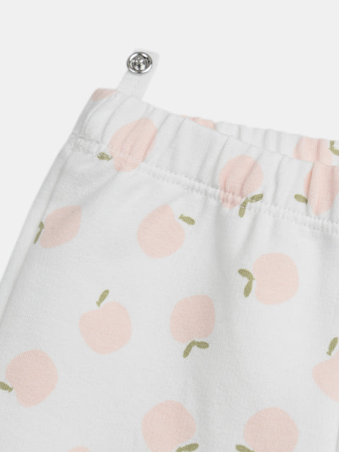 Cream Heart Print Velour Pyjamas