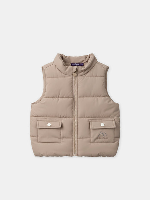 Beige Sleeveless Jacket