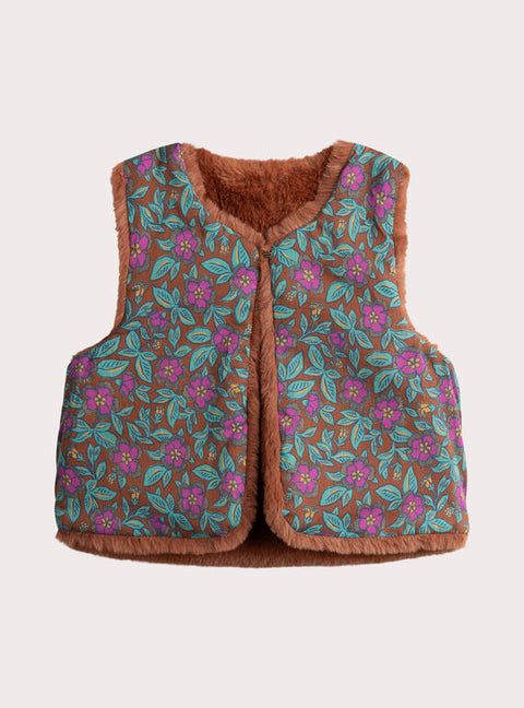 Reversible Brown Faux Fur Gilet