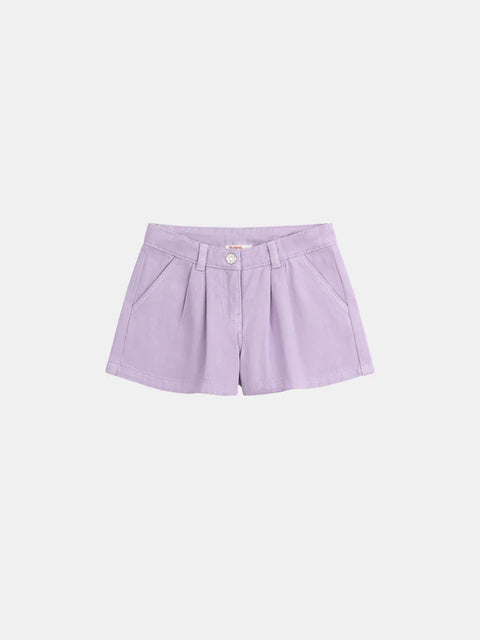 Purple Cotton Twill Shorts