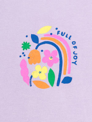 Purple Rainbow Print Cotton T-shirt