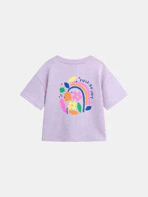 Purple Rainbow Print Cotton T-shirt