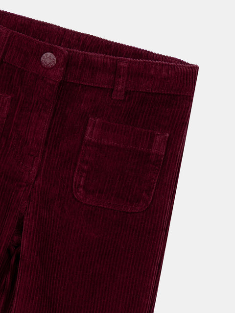 Prune Flared Corduroy Trousers