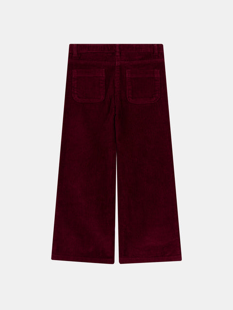 Prune Flared Corduroy Trousers