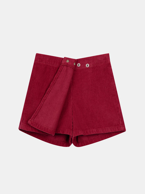 Red Corduroy Skort