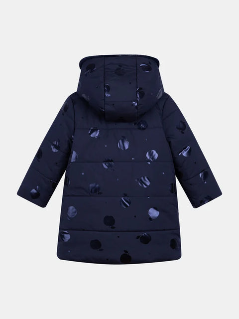 Reversible Navy Faux Fur Hooded Coat