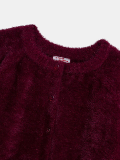 Prune Feather Knit Cardigan