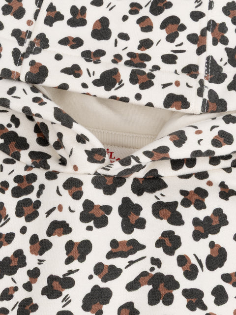 Animal Print Cotton Fleece Hoodie