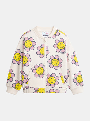 Off White Smiley Face Fleece Cardigan