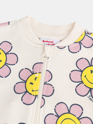 Off White Smiley Face Fleece Cardigan