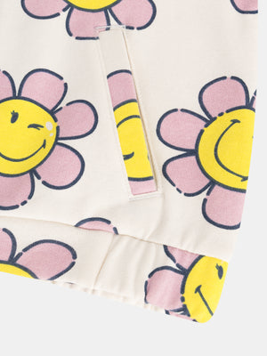 Off White Smiley Face Fleece Cardigan