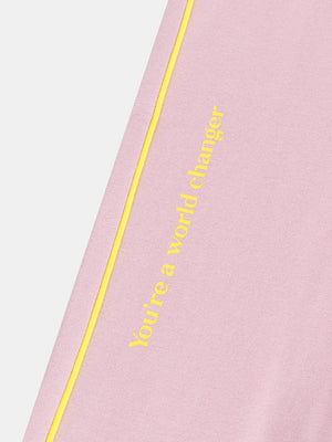 Pink Cotton Fleece Smiley Joggers