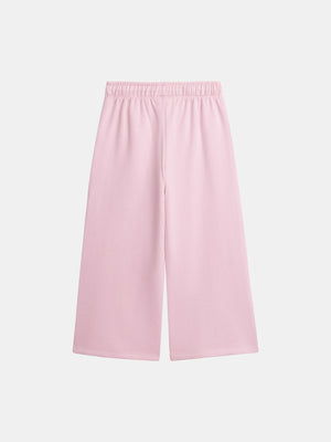 Pink Cotton Fleece Smiley Joggers