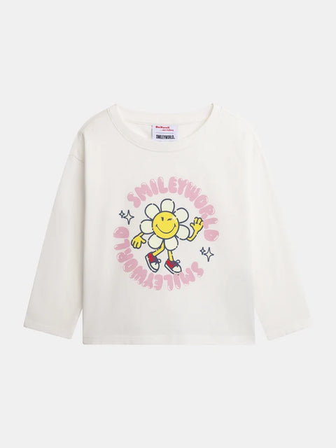 Off White Glow In The Dark Smiley Face Cotton T-shirt