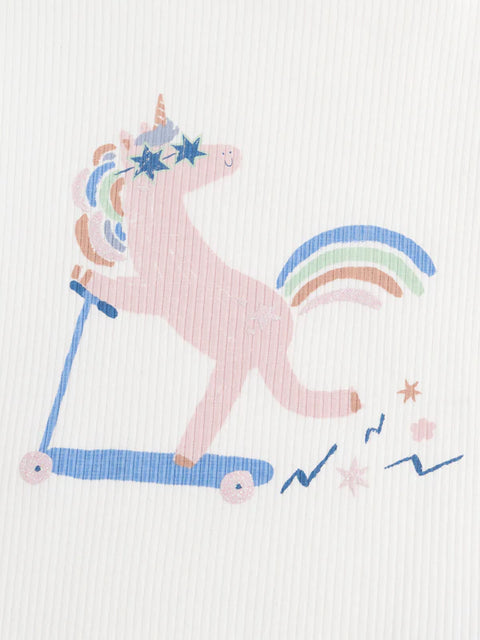 Off White Unicorn Print Cotton T-shirt
