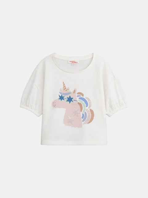 Off White Unicorn Print Cotton T-shirt