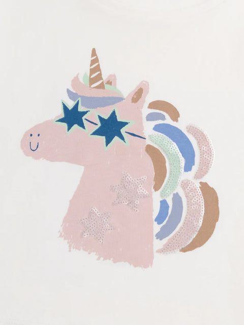 Off White Unicorn Print Cotton T-shirt