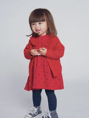 Red Fancy Stitch Cardigan