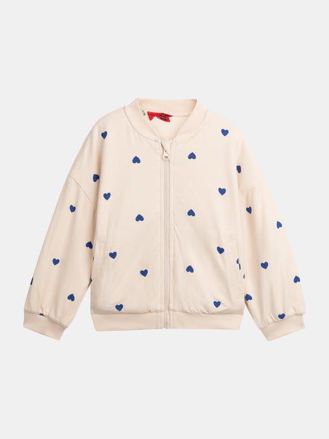 Reversible Floral Print Cotton Fleece Sweatshirt Cardigan