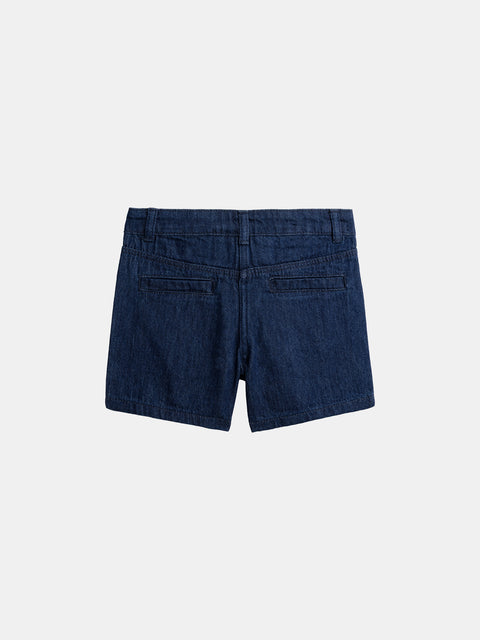 Embroidered Blue Denim Shorts