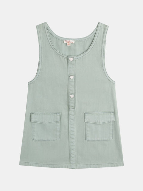 Sage Green Cotton Twill Dress
