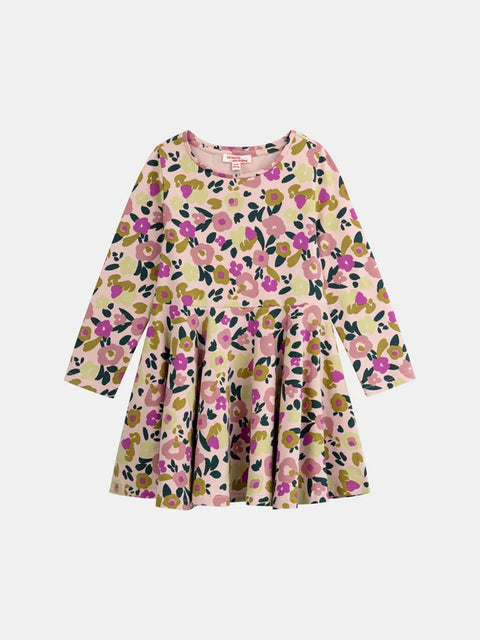 Floral Print Jersey Cotton Skater Dress
