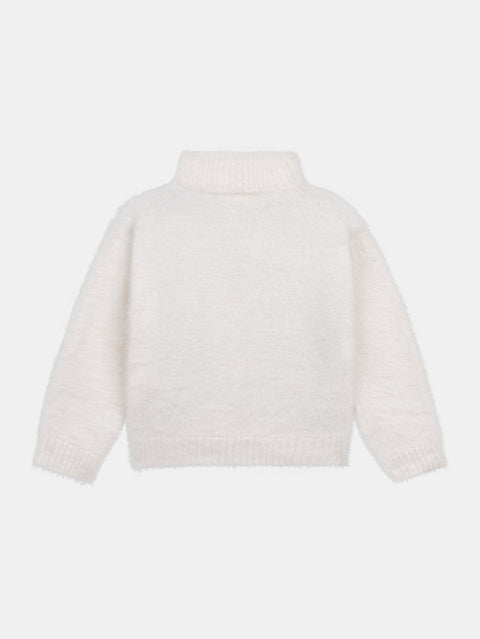 Off White Floral Pattern Jumper