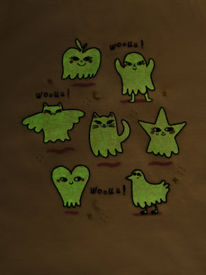 Cream Glow In The Dark Velour Pajamas