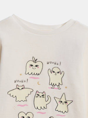 Cream Glow In The Dark Velour Pajamas