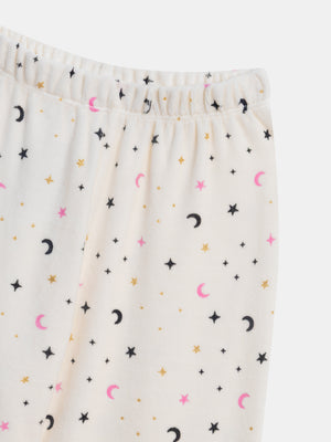 Cream Glow In The Dark Velour Pajamas