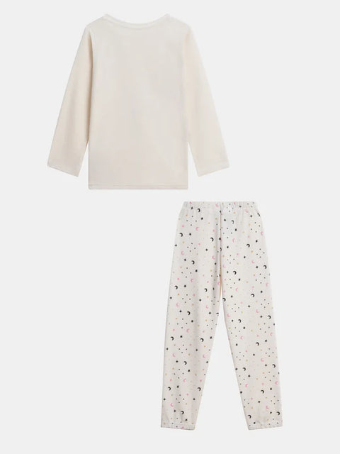 Cream Glow In The Dark Velour Pajamas